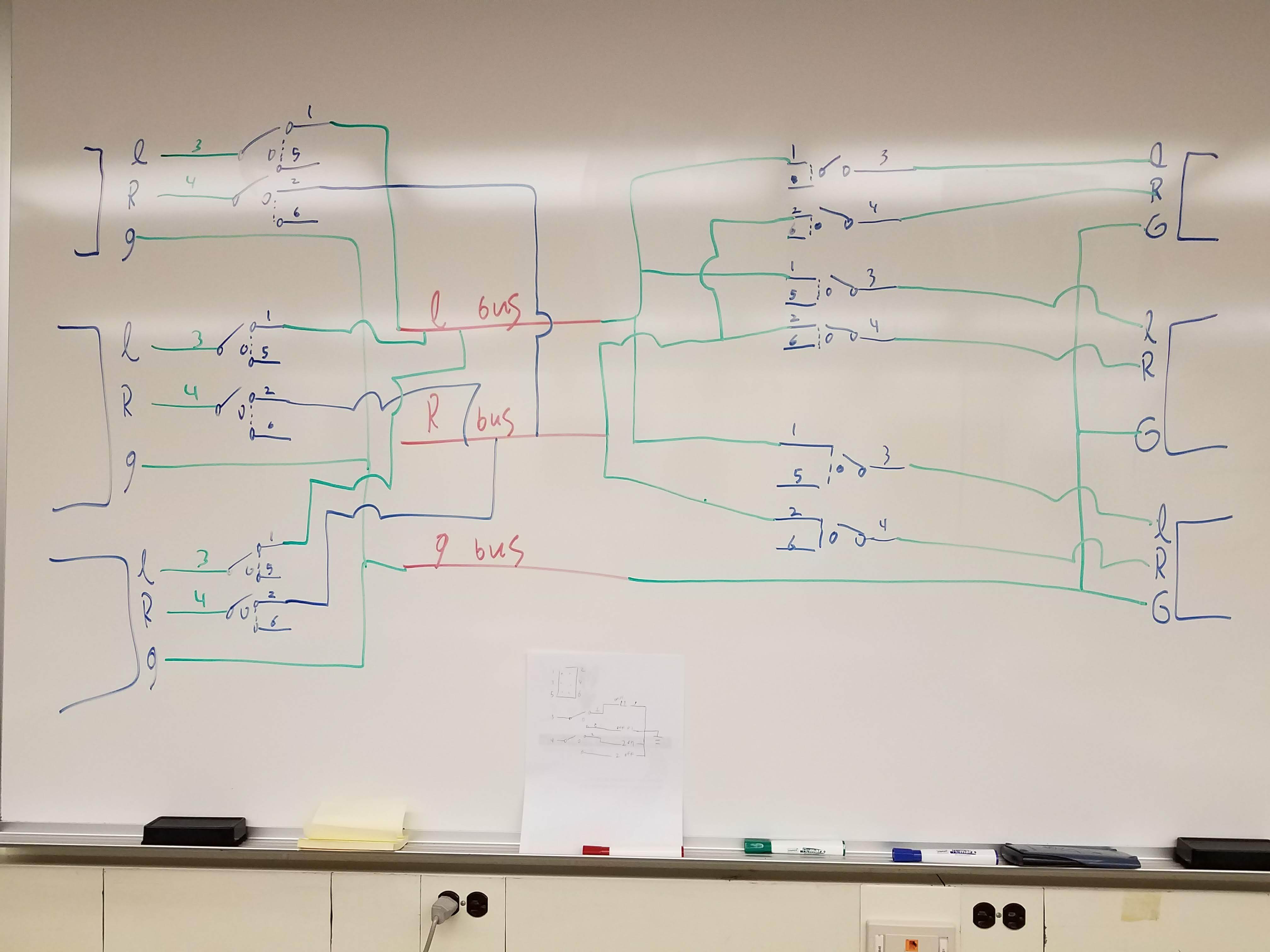 Wiring diagram on white board