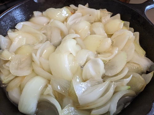 browning onions on the stove